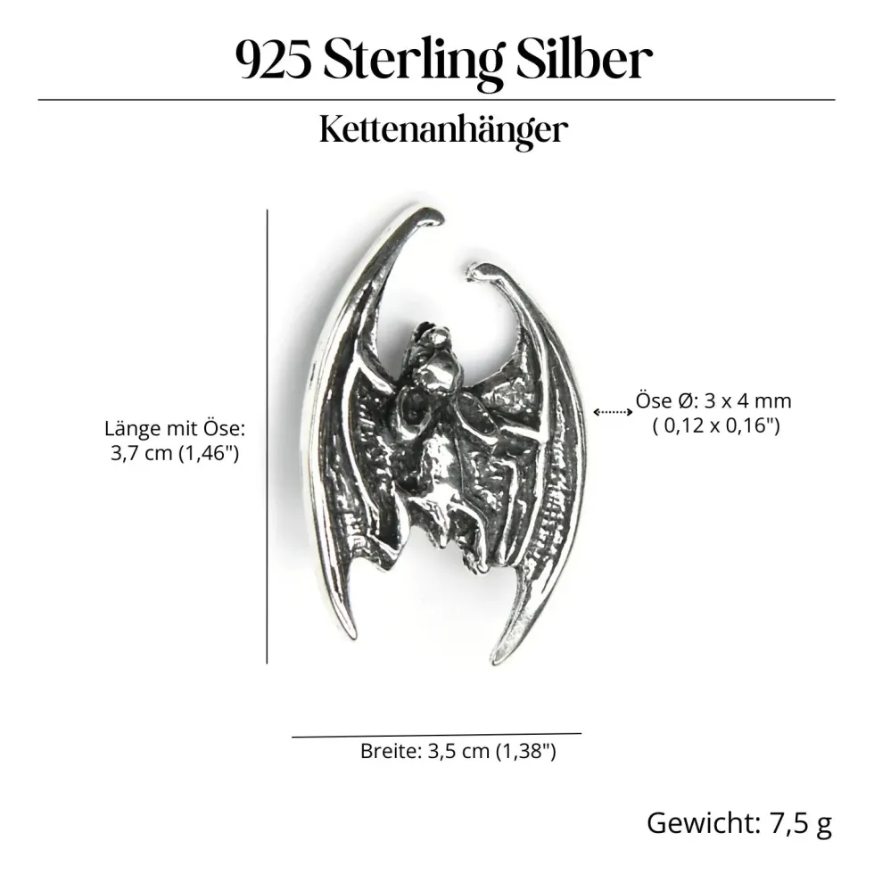 Fledermaus Ketten Anhänger 925 Silber