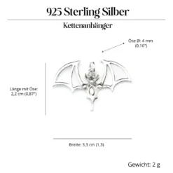 Fledermaus Schmuck Anhänger für Kette 925 Silber