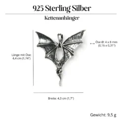 Fledermaus Schmuck Anhänger Silber Kettenanhänger 925 Silber