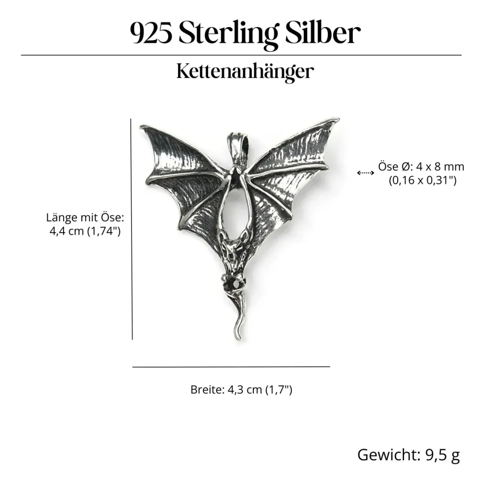 Fledermaus Schmuck Anhänger Silber Kettenanhänger 925 Silber