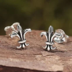 Fleur de Lys medium Ohrstecker 925 Silber