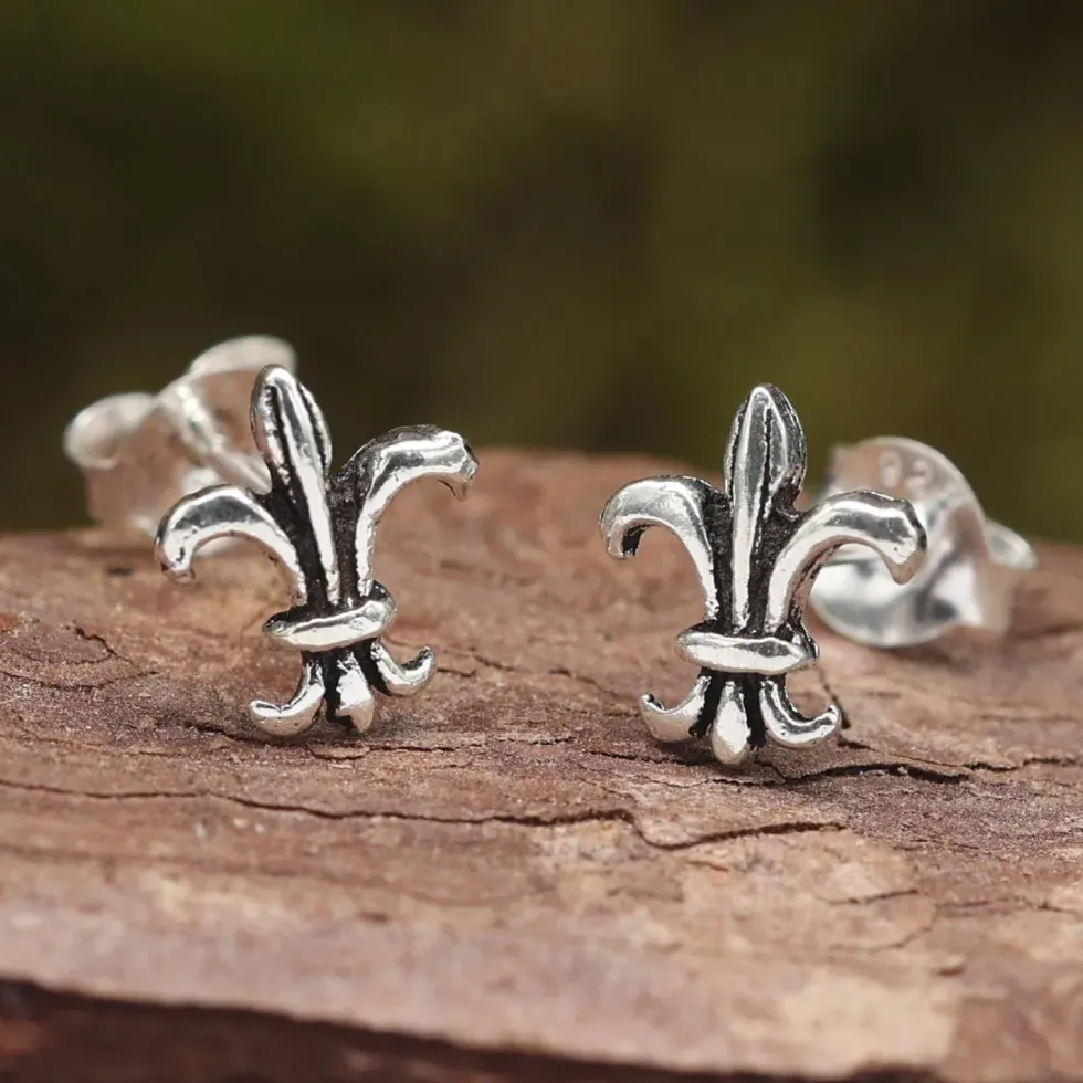 Fleur de Lys medium Ohrstecker 925 Silber