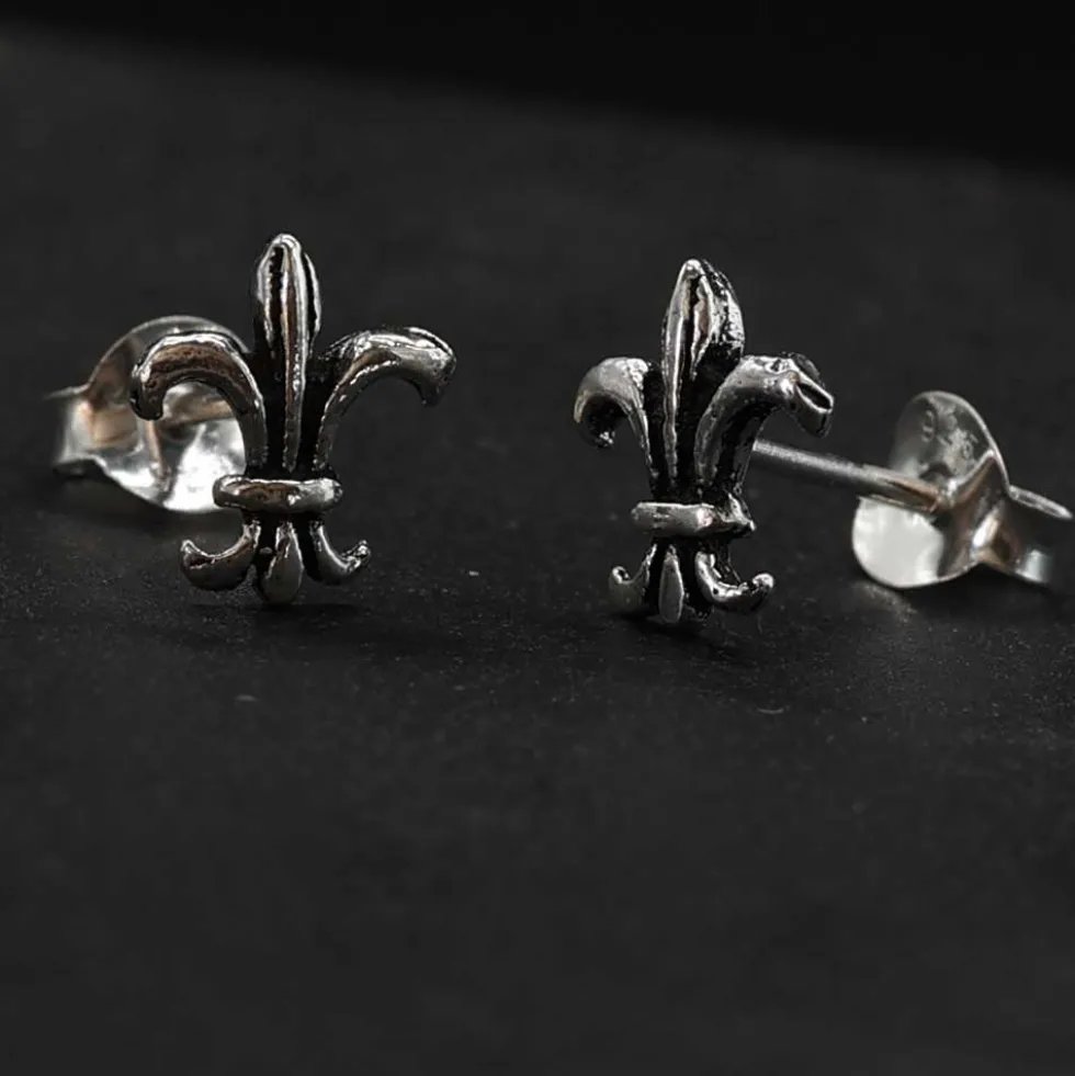Fleur de Lys medium Ohrstecker 925 Silber