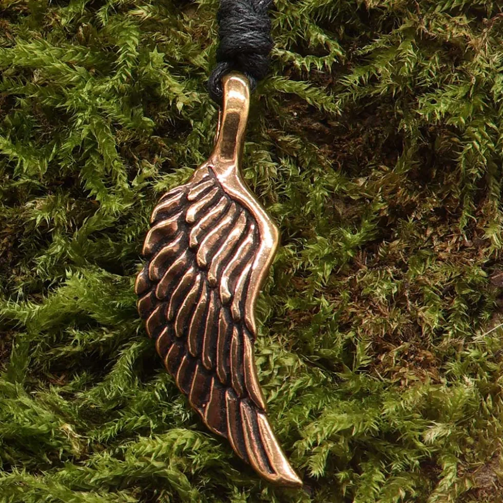 Flügel Anhänger Beschützer Schmuck Bronze Kette
