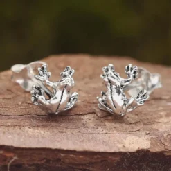 Frosch Ohrstecker 925 Silber Ohrschmuck