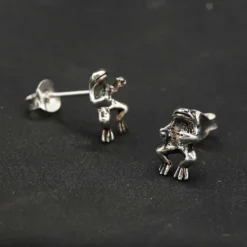 Frosch Ohrstecker 925 Silber Ohrschmuck Springend