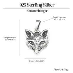Fuchs Schmuck Anhänger Silber 925/000 Kettenanhänger