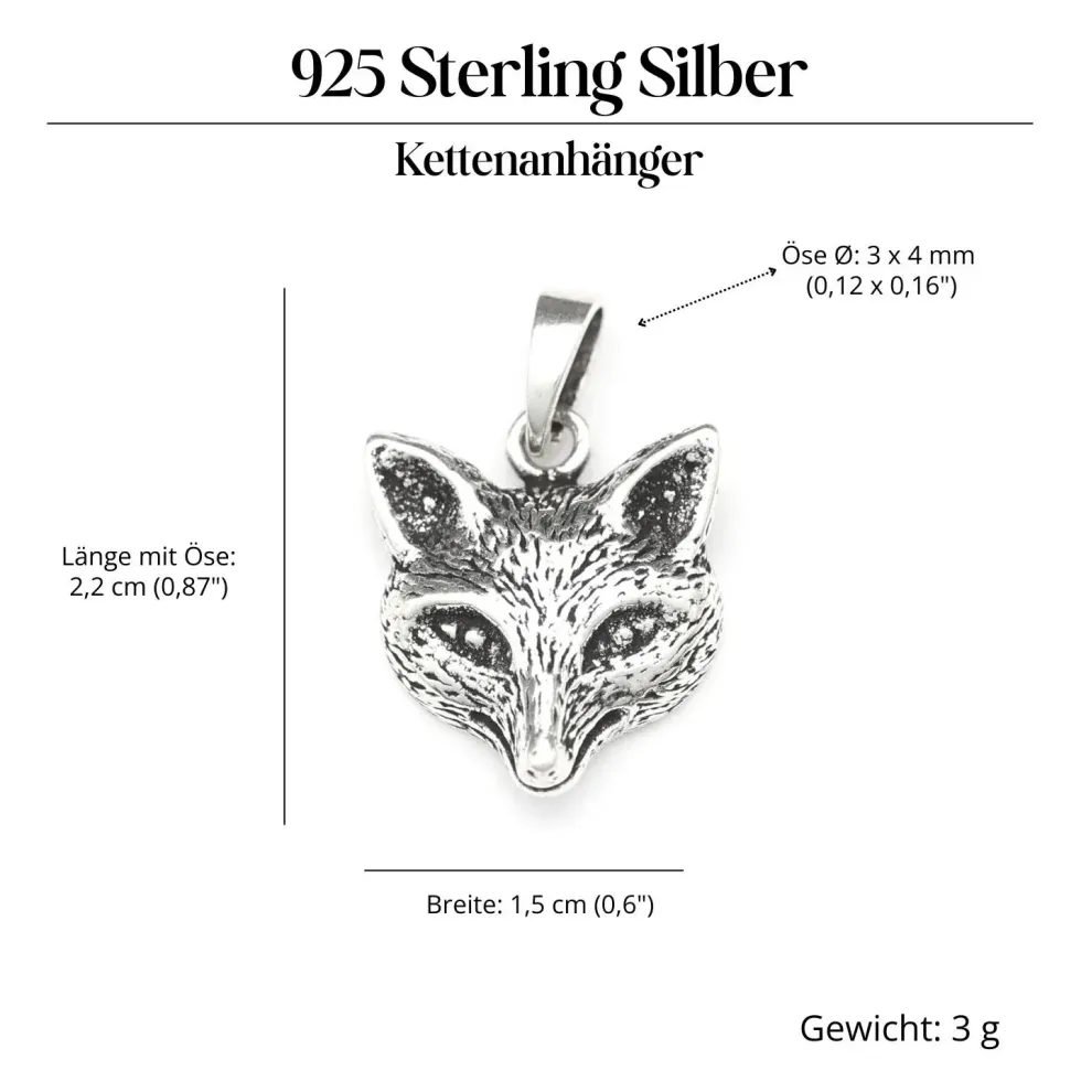 Fuchs Schmuck Anhänger Silber 925/000 Kettenanhänger