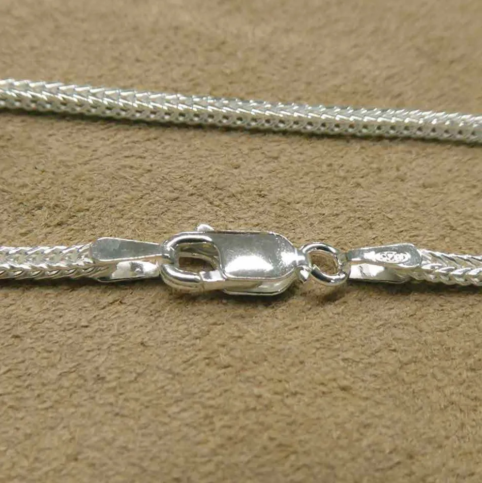 Fuchsschwanz Kette eckig 1,6mm 925 Silber Silberkette diverse Längen