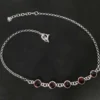 Fußkettchen mit roten Zirkonia Steinen 925 Silber