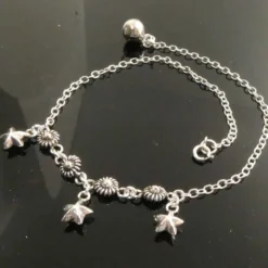 Fußkettchen Ornamente mit Sternen 925er Silber