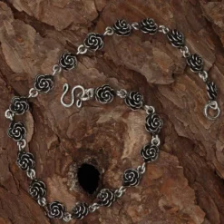 Fußkette Große Rosen Sterlingsilber Schmuck