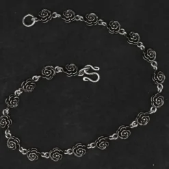 Fußkette Große Rosen Sterlingsilber Schmuck