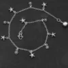 Fußkette Sterne und Ornament Sterlingsilber