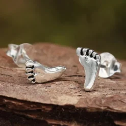 Fuß Ohrstecker 925 Silber Ohrschmuck