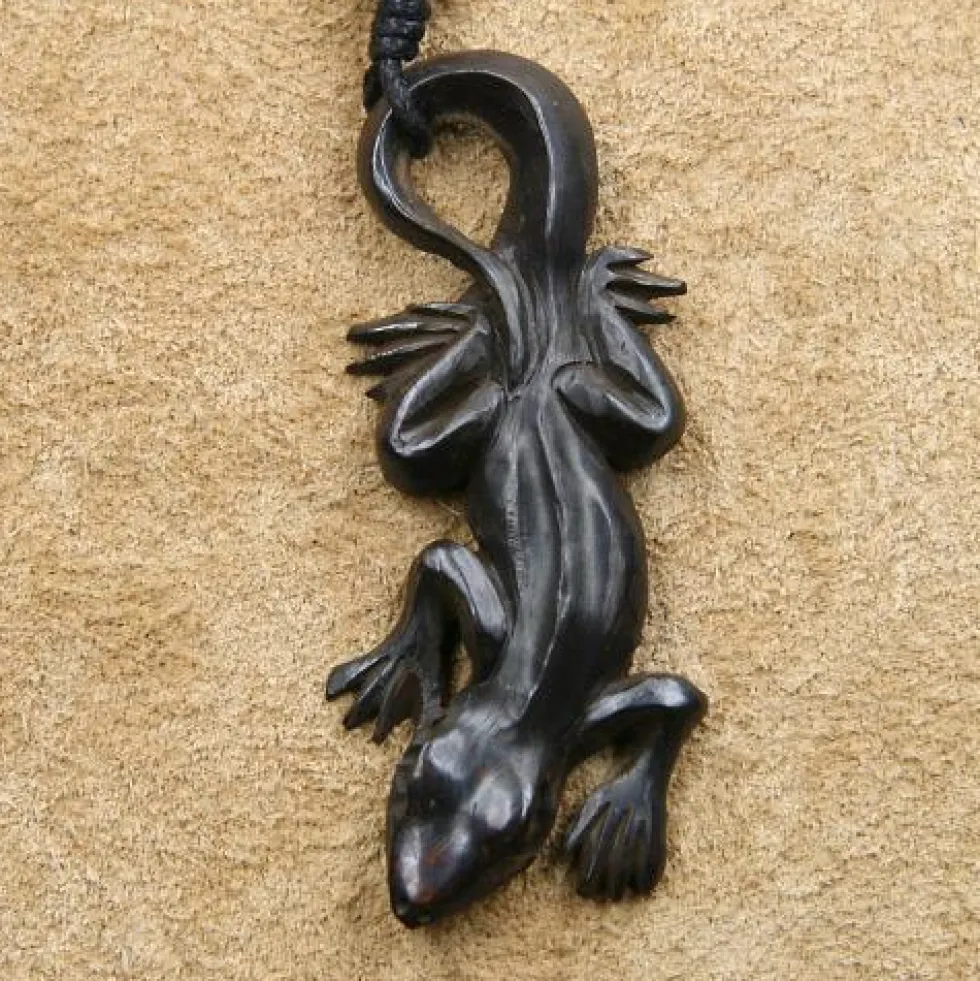 Gecko Hornschmuck Anhänger Kette