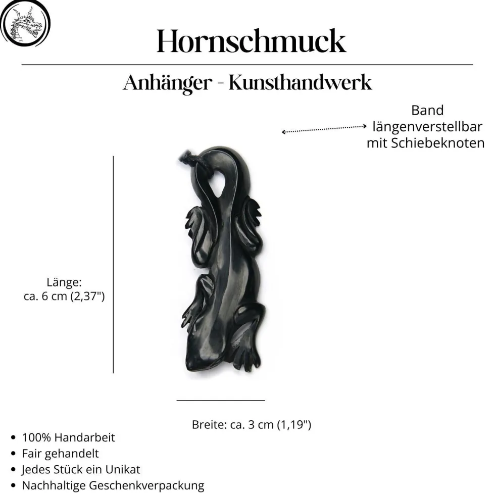 Gecko Hornschmuck Anhänger Kette