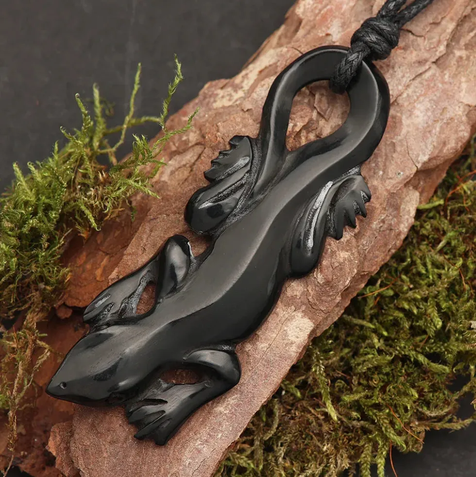 Gecko Hornschmuck Anhänger Kette