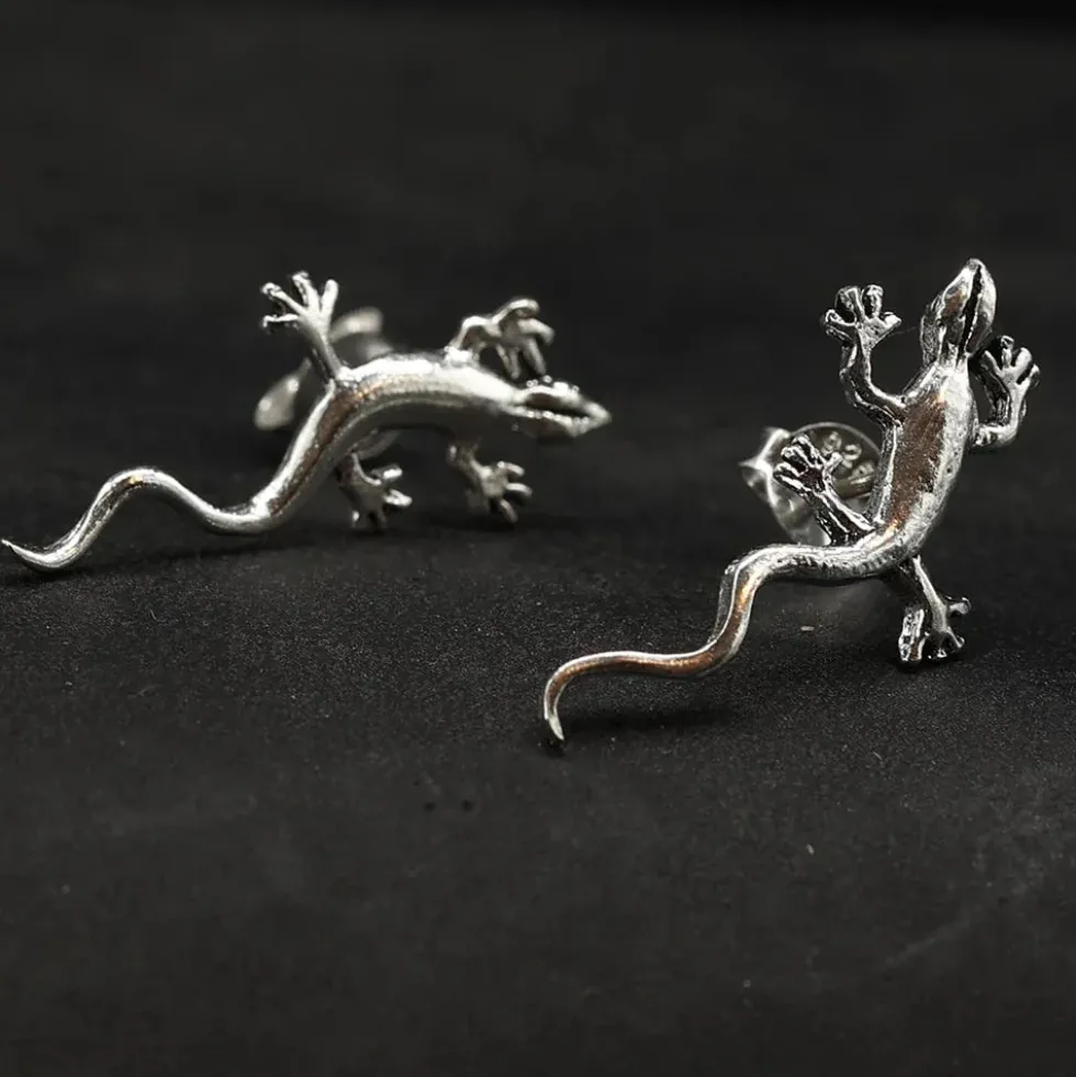 Gecko Ohrstecker 925 Silber Ohrschmuck Ohrring
