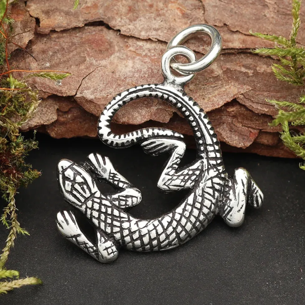 Gecko Schmuck Anhänger Echse Silberschmuck 925/000
