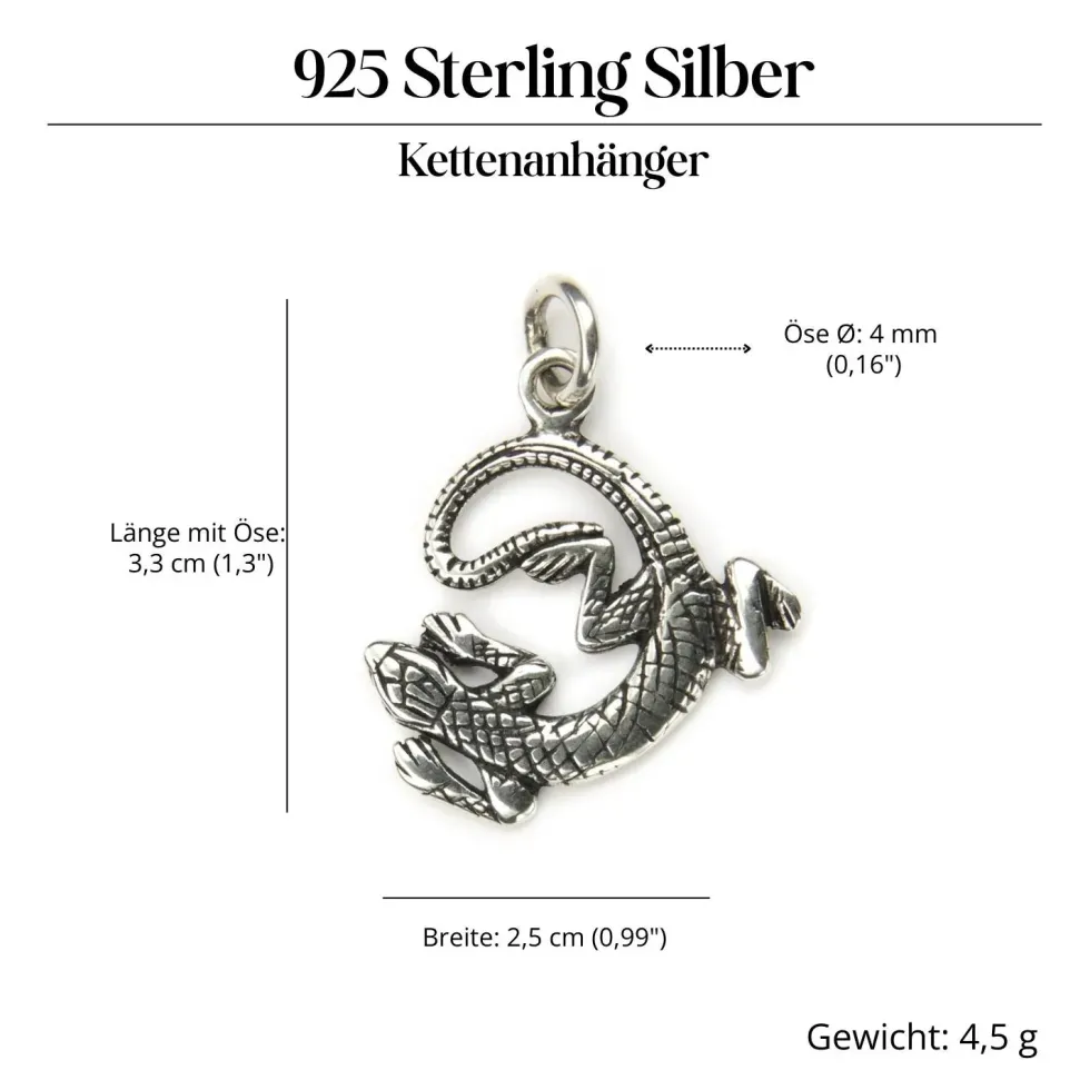 Gecko Schmuck Anhänger Echse Silberschmuck 925/000