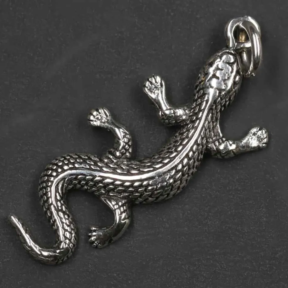 Gecko Schmuck Anhänger Filigrane Echse 925 Silber