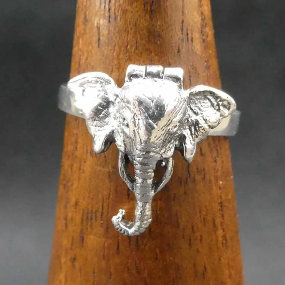 Giftring Elefant Ring mit Fach Silber Schmuck 925 Silber