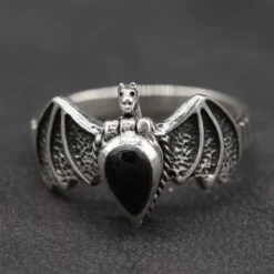 Giftring Fledermaus Ring mit Fach 925 Silber Schmuck