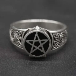 Giftring Pentagramm Schmuck 925 /000 Silber Ring