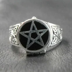 Giftring Pentagramm Schmuck 925 /000 Silber Ring