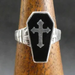 Giftring Sarg Ring mit Fach Gothic Schmuck 925 Silber