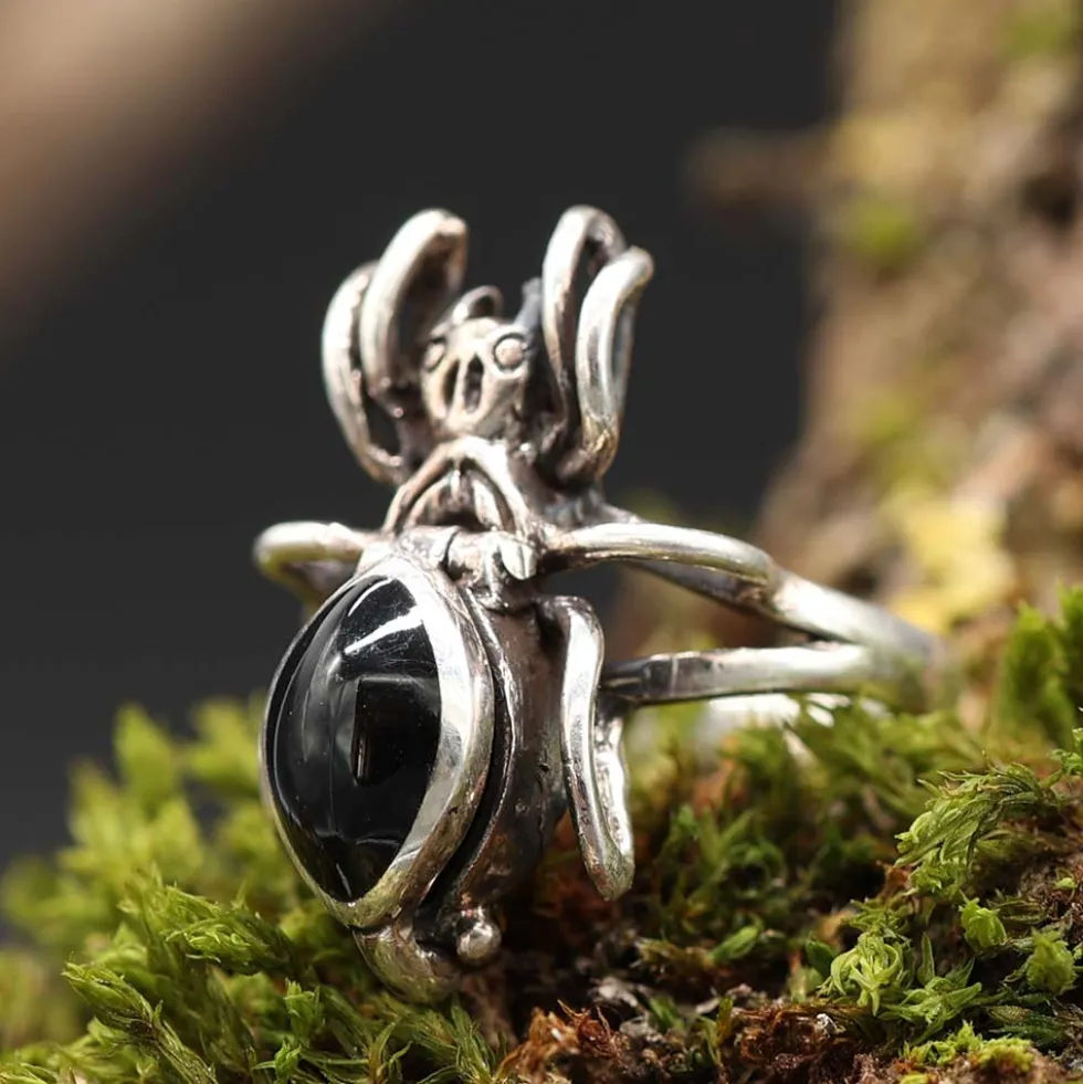 Giftring Spinne feiner Ring mit Fach 925 Silber