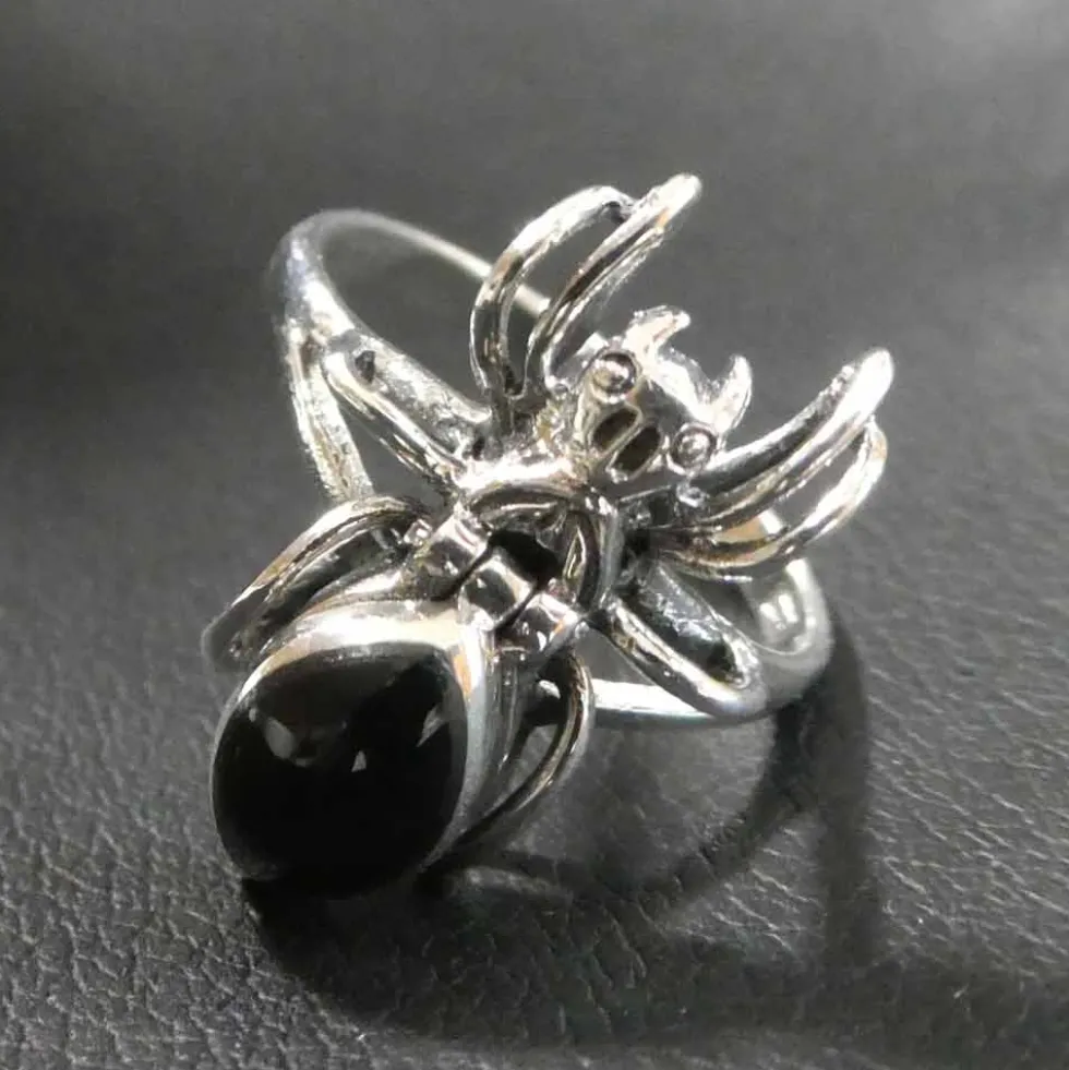Giftring Spinne feiner Ring mit Fach 925 Silber