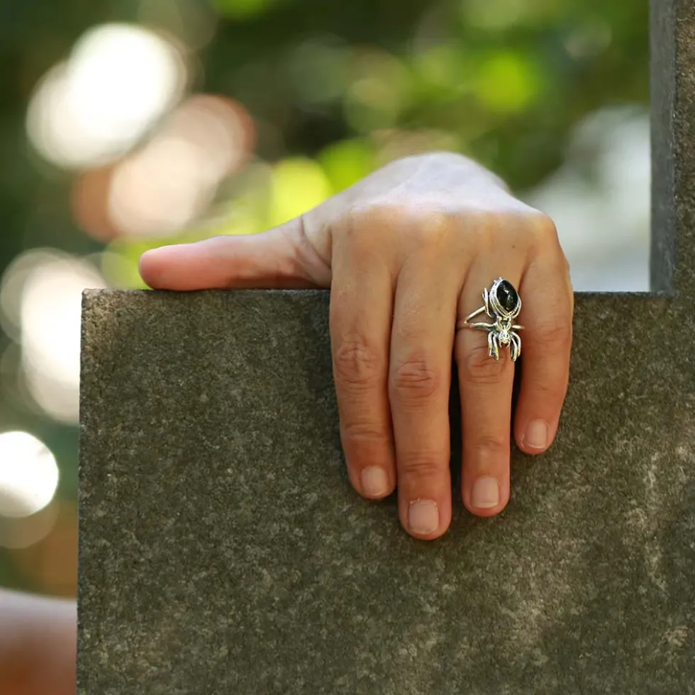 Giftring Spinne Ring mit Fach Silber 925/000 Schmuck