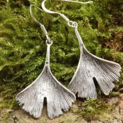 Ginkgo Blätter Ohrhänger Silberschmuck Ohrschmuck 925 Silber (Paar)