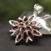 Granat Anhänger sehr edel Steinschmuck Anhänger 925 Silber