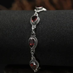 Granat Armband 925 Silber edler Armschmuck aus Sterlingsilber