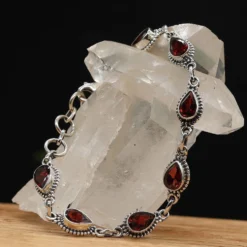 Granat Armband 925 Silber edler Armschmuck aus Sterlingsilber