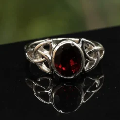 Granat Ring Edelstein Damenring keltisches Design 925 Silber