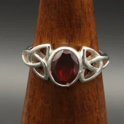 Granat Ring Edelstein Damenring keltisches Design 925 Silber
