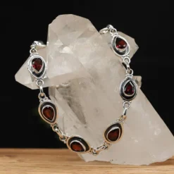Granat Silber Edelstein Armband zeitloser Damen Armschmuck