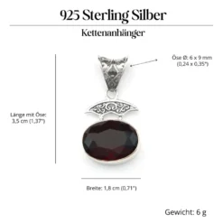 Granat Steinschmuck Anhänger 925 Silber