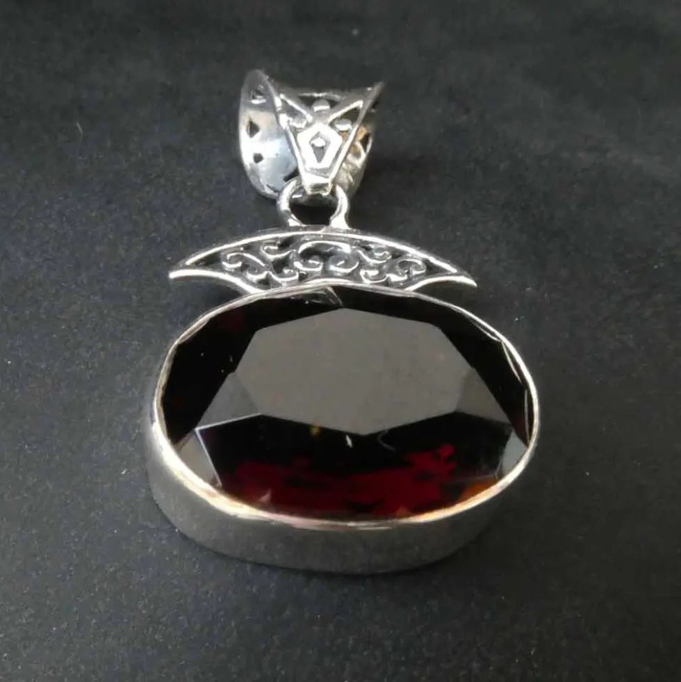 Granat Steinschmuck Anhänger 925 Silber