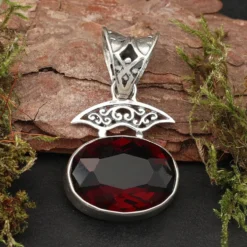 Granat Steinschmuck Anhänger 925 Silber