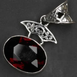 Granat Steinschmuck Anhänger 925 Silber