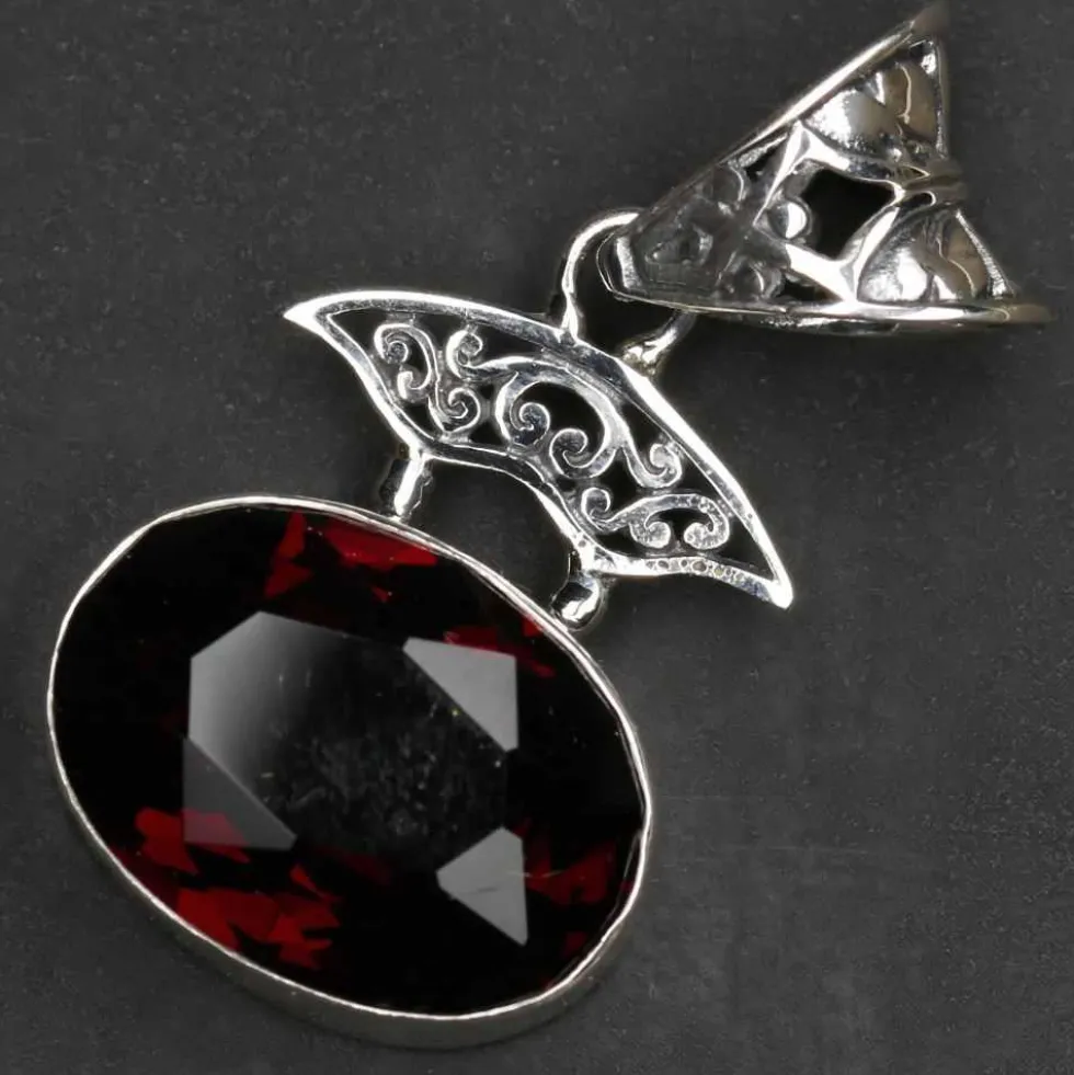 Granat Steinschmuck Anhänger 925 Silber