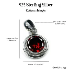 Granat Steinschmuck Anhänger 925 Silber