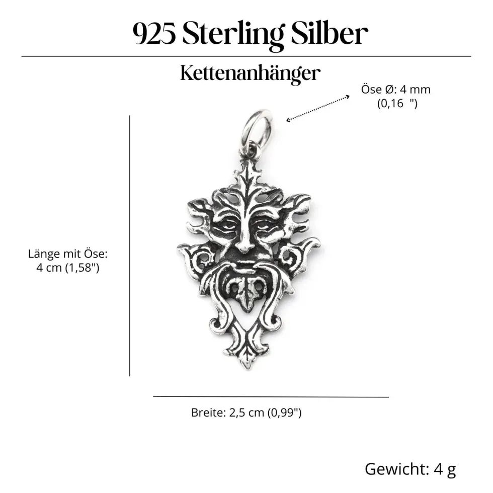 Greenman Schmuck Kettenanhänger Silberschmuck 925 Silber