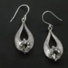 Grüner Amethyst Ohrhänger 925er Design Silber Ohrschmuck Einhänger