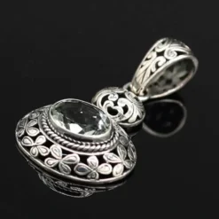 Grüner Amethyst Steinschmuck Anhänger 925 Silber